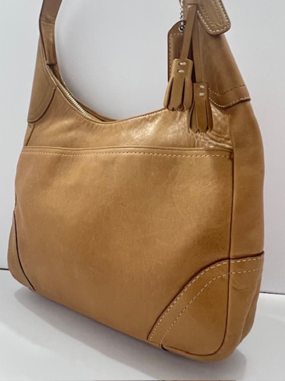 COACH HAMILTON HOBO LEATHER SHOULDER BAG #10280 CAMEL - Picture 9 of 16